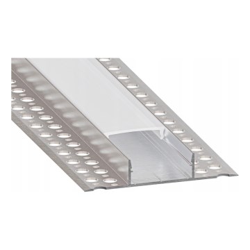 Profil încastrat pentru benzi LED, 1 m, argintiu/alb