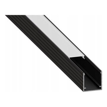 Profil încastrat pentru benzi LED, 1 m, negru/alb