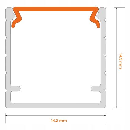 Profil încastrat pentru benzi LED, 1 m, negru/alb