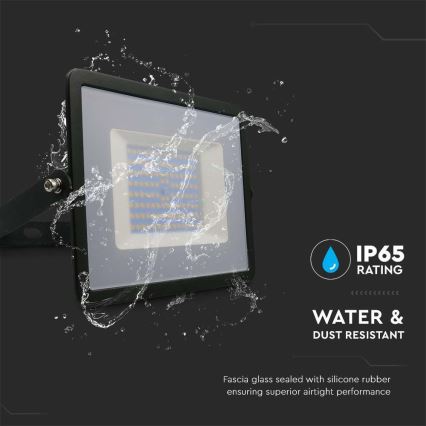 Proiector LED/100W/230V 6500K IP65 negru