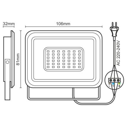 Proiector LED/10W/230V 4000K IP65