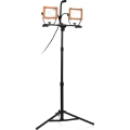 Proiector LED 2 x 30 W cu stativ, 230 V, 4000 K, IP65, portocaliu/negru