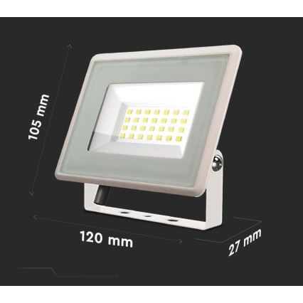 Proiector LED/20W/230V 4000K IP65 alb