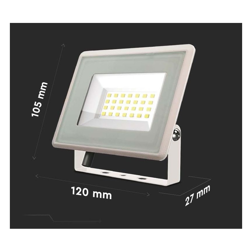 Proiector LED/20W/230V 4000K IP65 alb