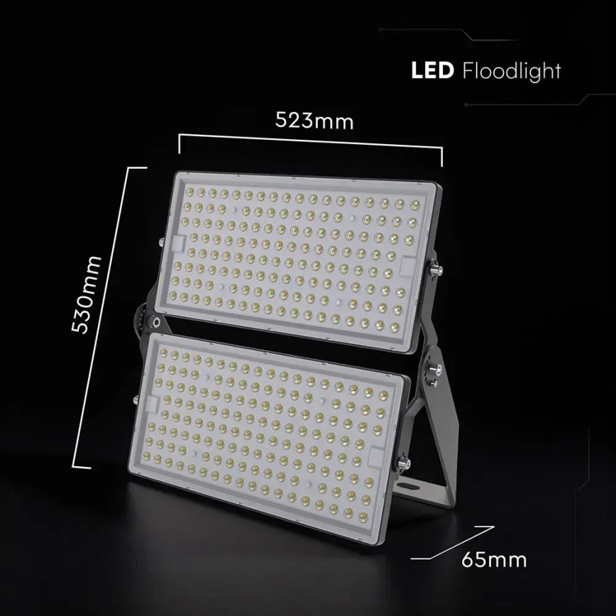 Proiector LED 500 W, 230 V, 6500 K, IP65, gri