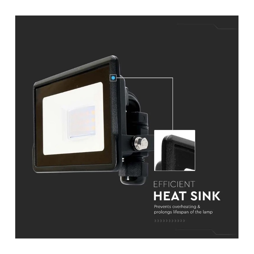 Proiector LED cu conexiune directă SAMSUNG CHIP LED/10W/230V IP65 6500K negru