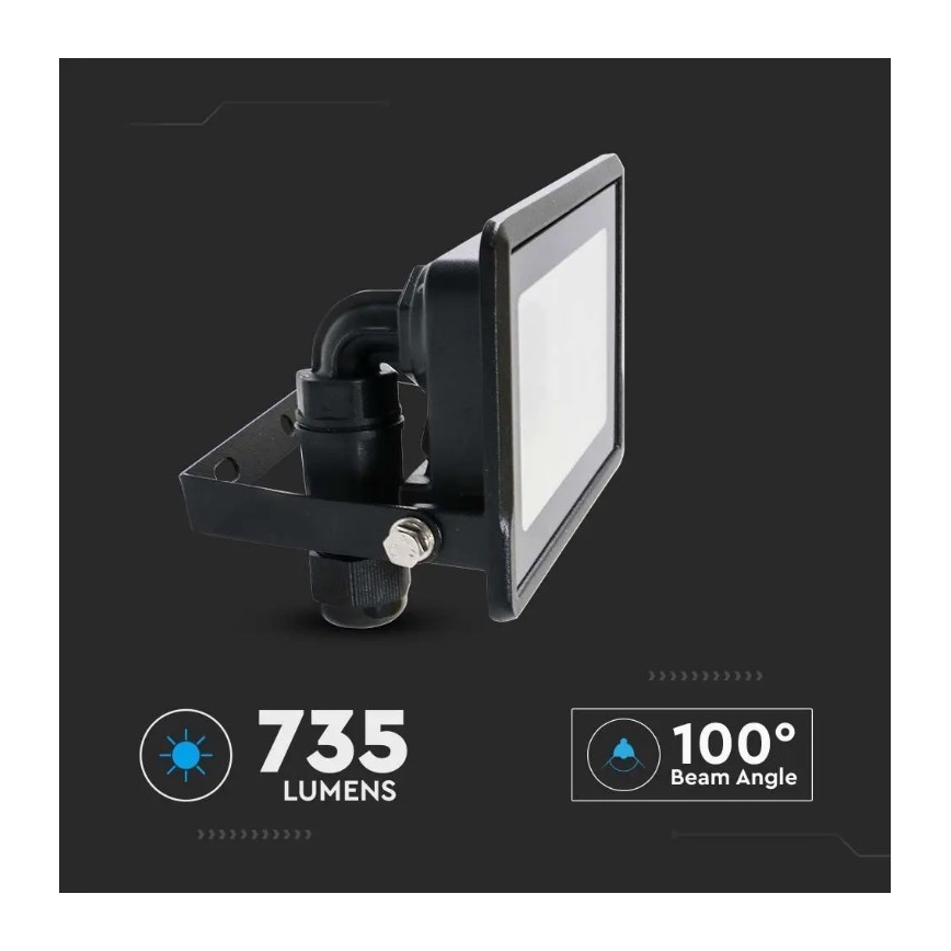 Proiector LED cu conexiune directă SAMSUNG CHIP LED/10W/230V IP65 6500K negru