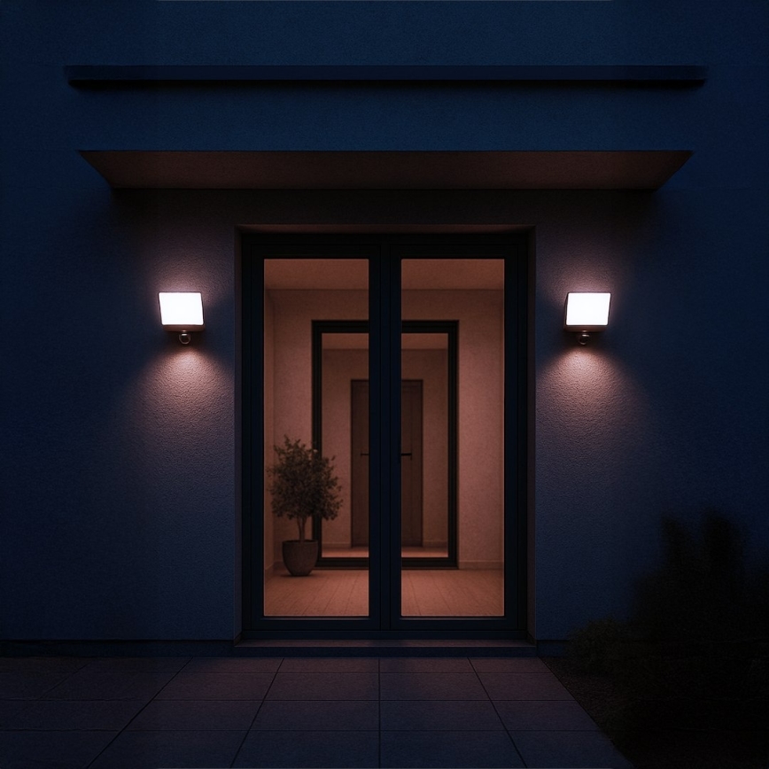 Proiector LED cu detector de mișcare și senzor de amurg DAVOS LED/30W/230V IP54, negru