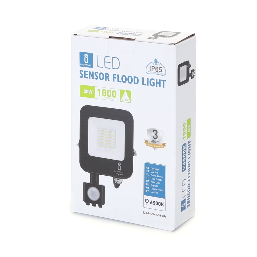 Proiector LED cu senzor Aigostar LED/20W/230V 6500K IP65
