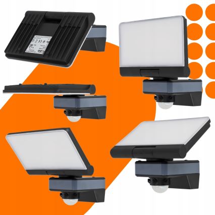 Proiector LED cu senzor de mișcare și senzor crepuscular LED/44W/230V 4200K IP54 negru