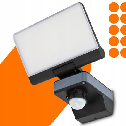 Proiector LED cu senzor de mișcare și senzor crepuscular LED/44W/230V 4200K IP54 negru