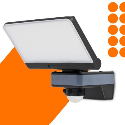 Proiector LED cu senzor de mișcare și senzor crepuscular LED/44W/230V 4200K IP54 negru
