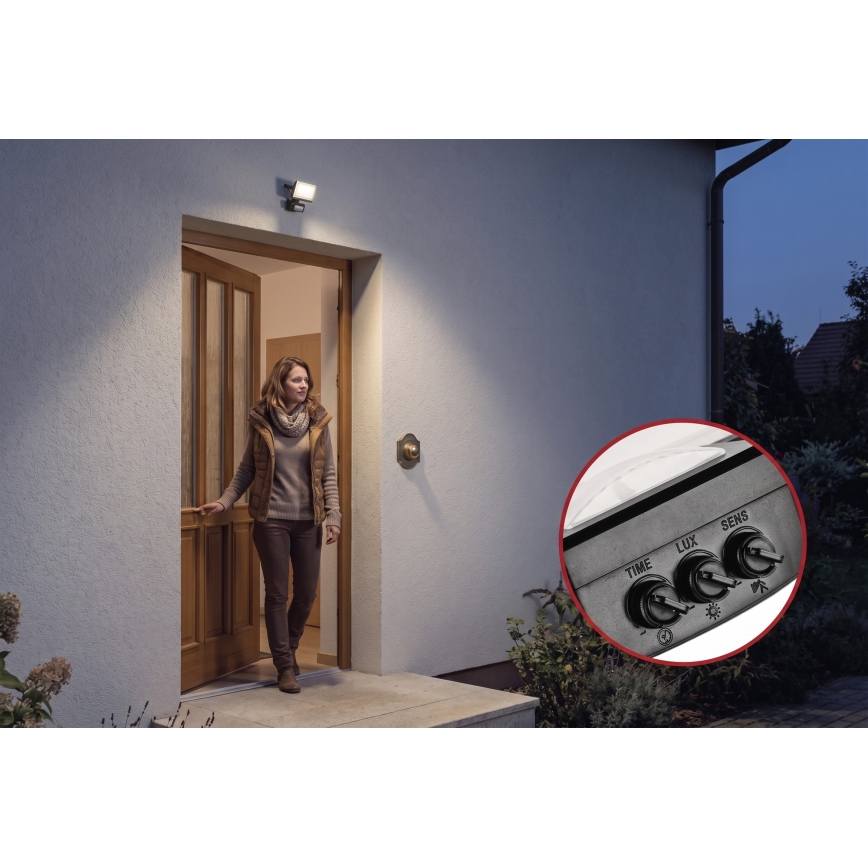 Proiector LED cu senzor de mișcare și de amurg TAMBO EVO LED/10W/230V 4000K IP44 negru