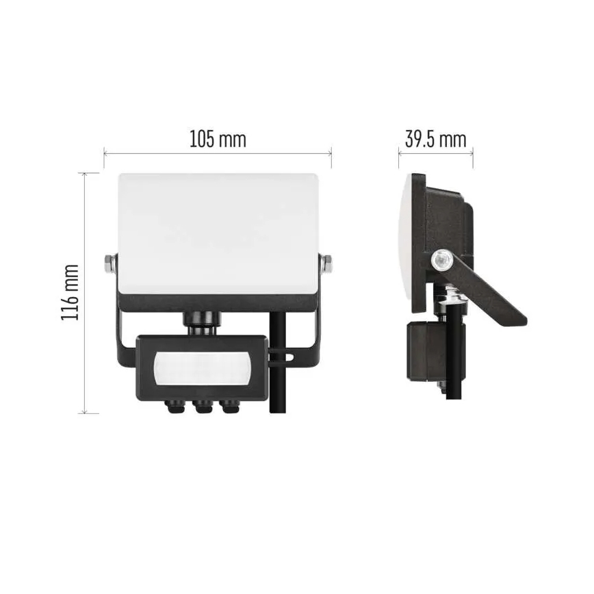 Proiector LED cu senzor de mișcare și de amurg TAMBO EVO LED/10W/230V 4000K IP44 negru
