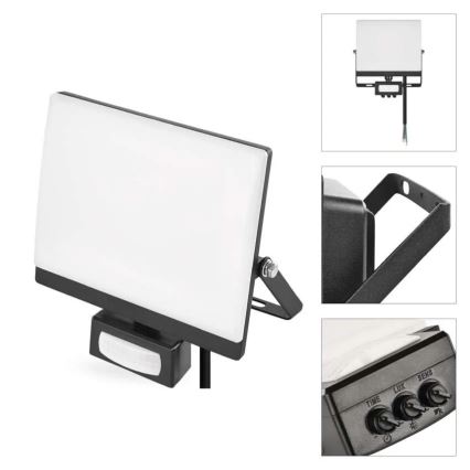 Proiector LED TAMBO EVO cu senzor de mișcare și crepuscular LED/30W/230V 4000K IP44 negru