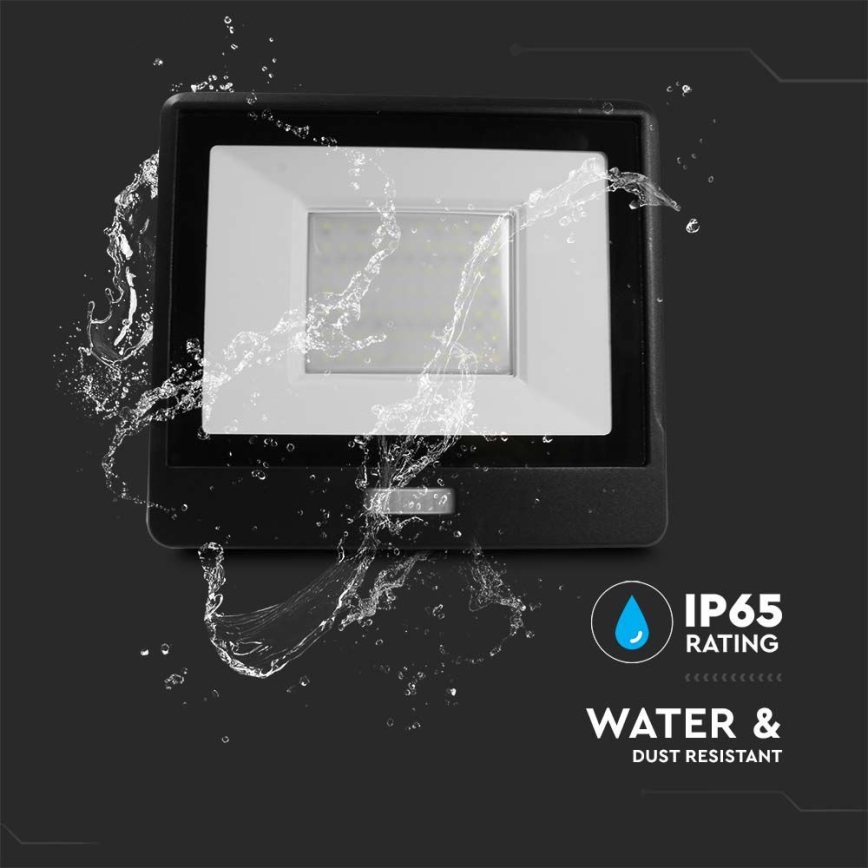 Proiector LED cu senzor LED/50W/230V 4000K IP65 negru