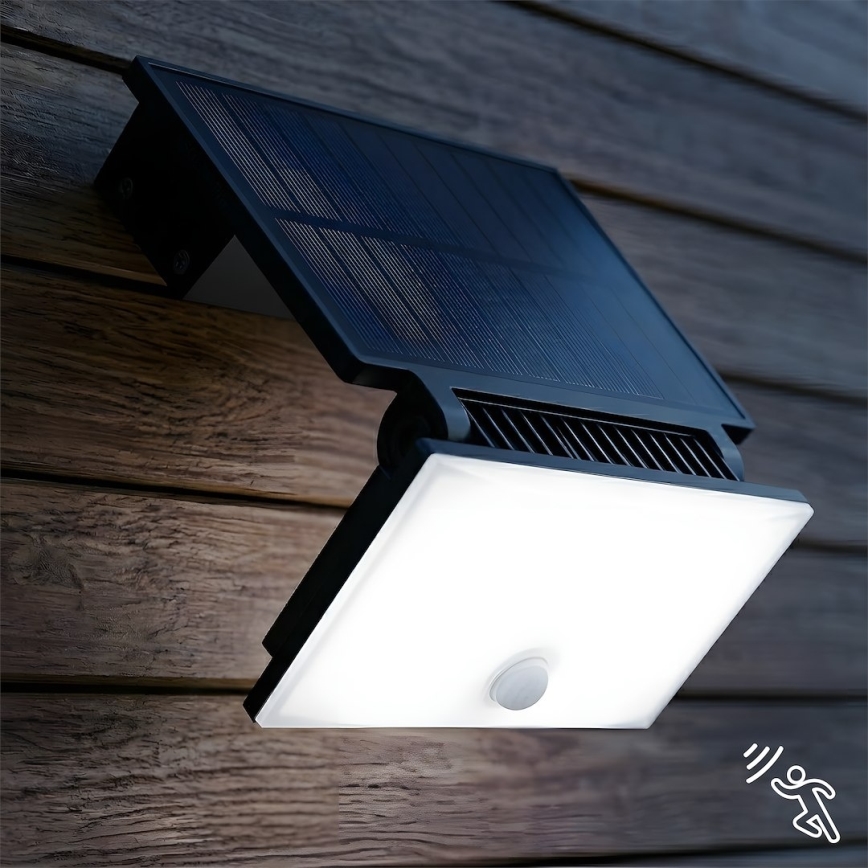 Proiector LED cu senzor și panou solar FUJI LED/8W/3,7V 2000 mAh IP44