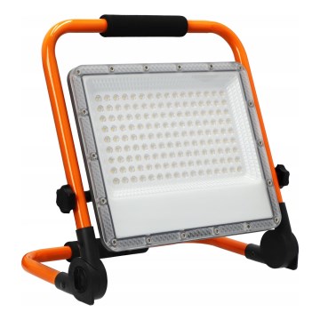 Proiector LED cu stativ, 100W, 230V, 4500K, IP65, portocaliu