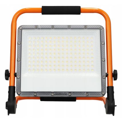 Proiector LED cu stativ, 100W, 230V, 4500K, IP65, portocaliu