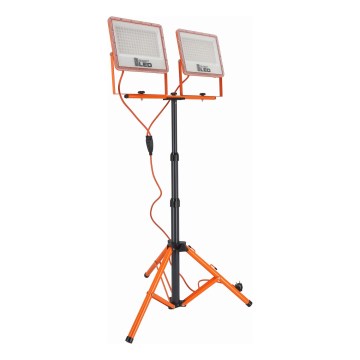 Proiector LED cu stativ 2xLED/100W/230V 4500K IP65 portocaliu