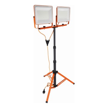 Proiector LED cu stativ 2xLED/100W/230V 4500K IP65 portocaliu