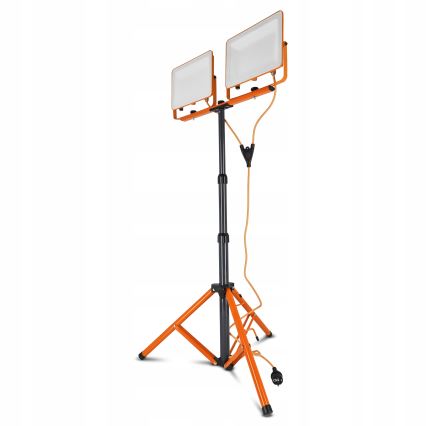 Proiector LED cu stativ 2xLED/100W/230V 4500K IP65 portocaliu