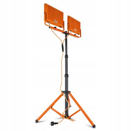Proiector LED cu stativ 2xLED/100W/230V 4500K IP65 portocaliu