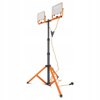 Proiector LED cu stativ 2xLED/50W/230V 4500K IP65 portocaliu