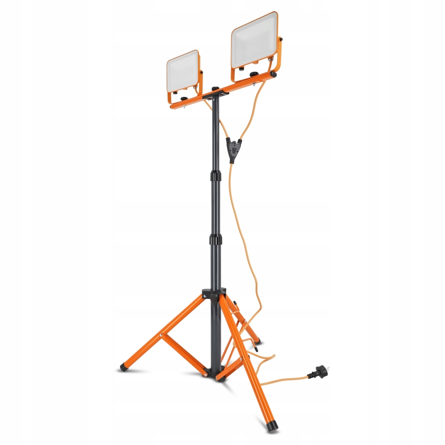 Proiector LED cu stativ 2xLED/50W/230V 4500K IP65 portocaliu