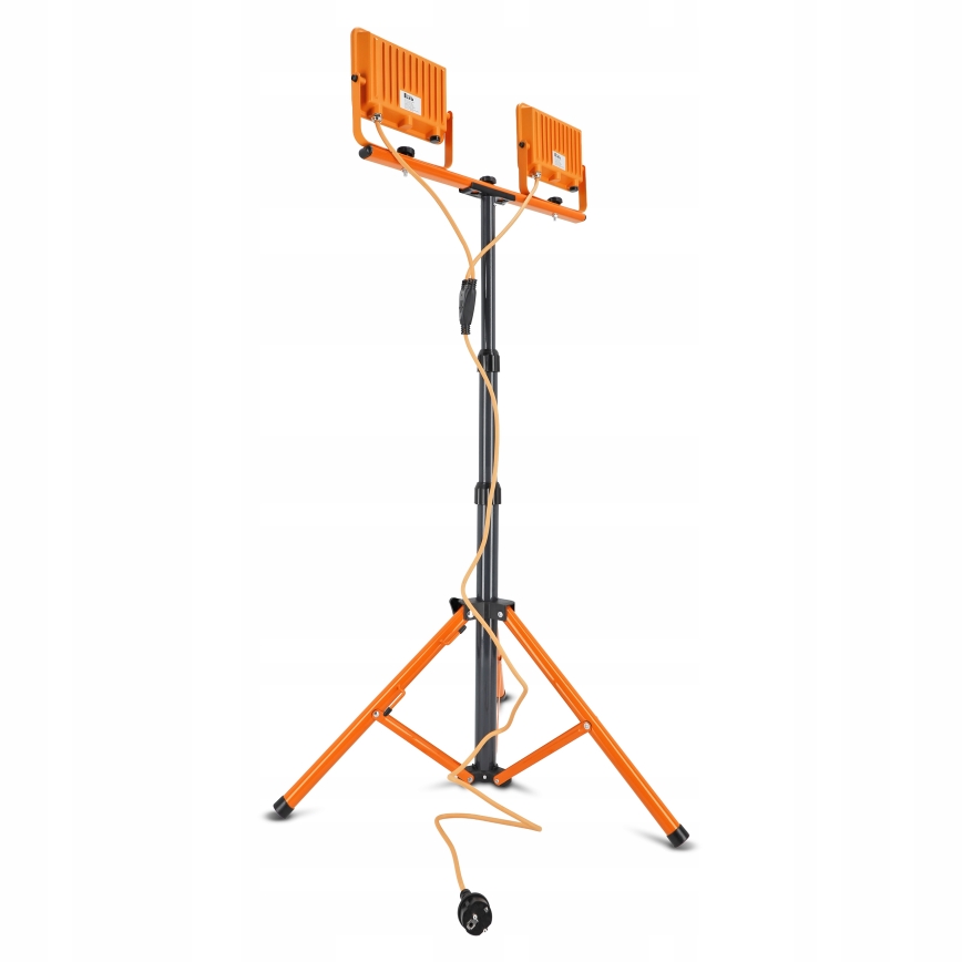 Proiector LED cu stativ 2xLED/50W/230V 4500K IP65 portocaliu