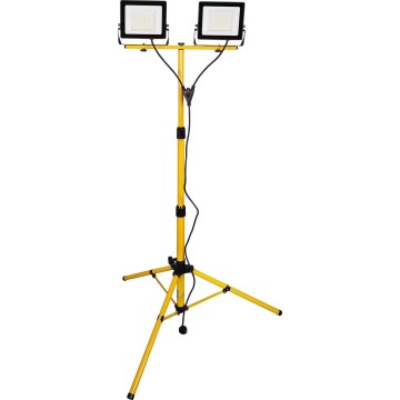 Proiector LED cu stativ 2xLED/50W/230V 6500K IP65 galben