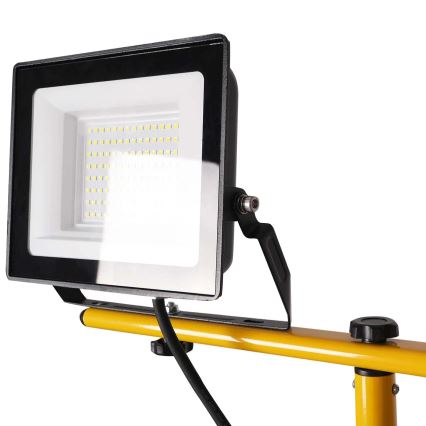 Proiector LED cu stativ 2xLED/50W/230V 6500K IP65 galben