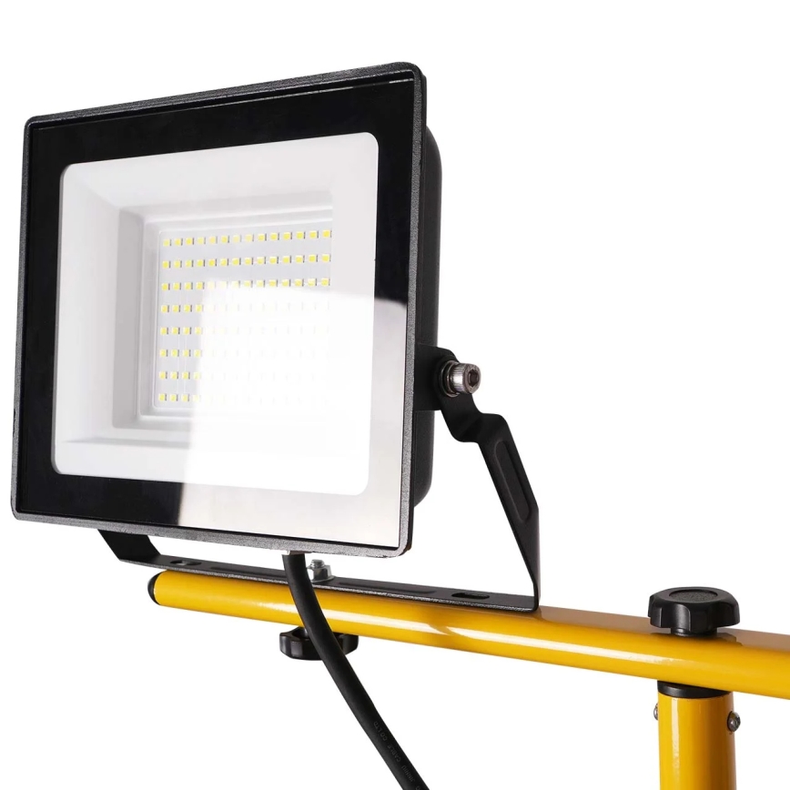 Proiector LED cu stativ 2xLED/50W/230V 6500K IP65 galben