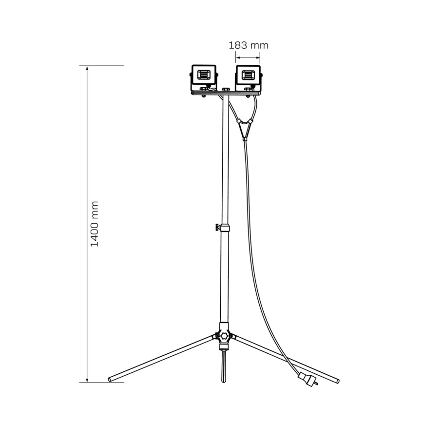 Proiector LED cu stativ 2xLED/50W/230V 6500K IP65 galben