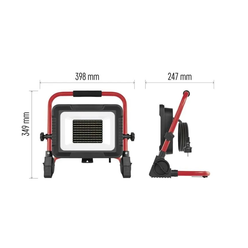Proiector LED cu stativ ELION LED/100W/230V 4000K IP65 roșu/negru