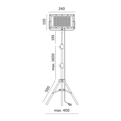 Proiector LED cu suport pentru creșterea plantelor FIRON LED/45W/230V IP54 negru