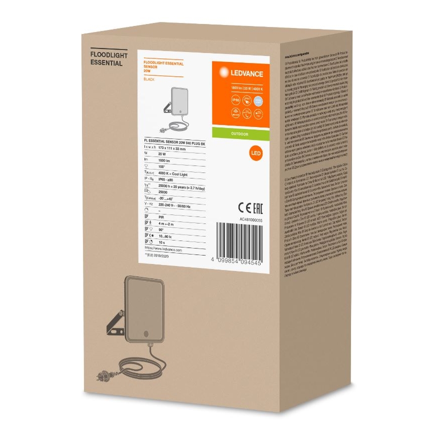 Proiector LED de exterior cu senzor FLOODLIGHT LED/20W/230V IP65 Ledvance