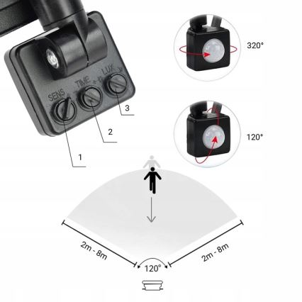 Proiector LED de exterior cu senzor LED/20W/230V 4000K IP65 negru