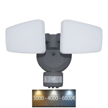 Proiector LED de exterior cu senzor LED/24W/230V 3000/4000/6000K IP54 antracit