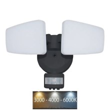 Proiector LED de exterior cu senzor LED/24W/230V 3000/4000/6000K IP54 negru