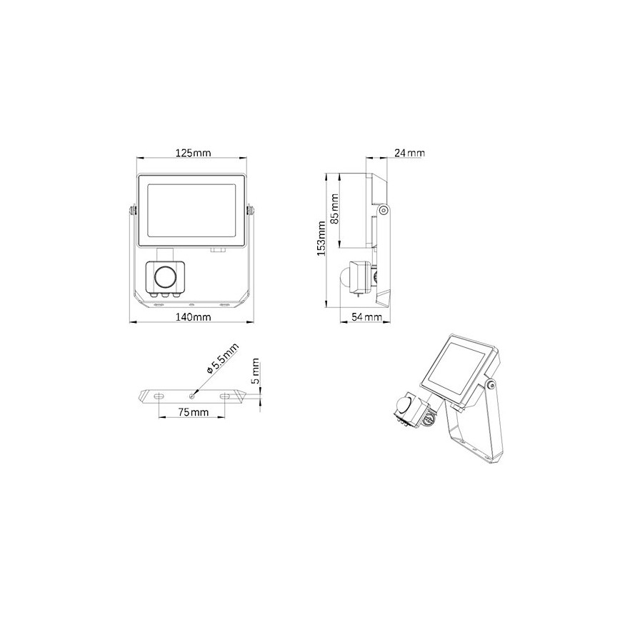 Proiector LED de exterior cu senzor PROJECTLINE LED/20W/230V IP65 3000K Philips