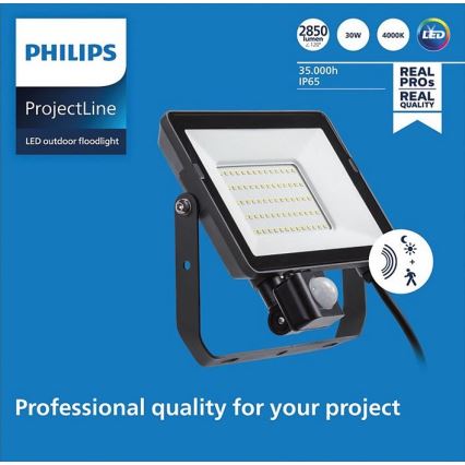 Proiector LED de exterior cu senzor PROJECTLINE LED/30W/230V IP65 4000K Philips