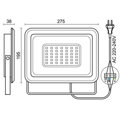 Proiector LED de exterior LED/100W/230V 4000K IP65 negru