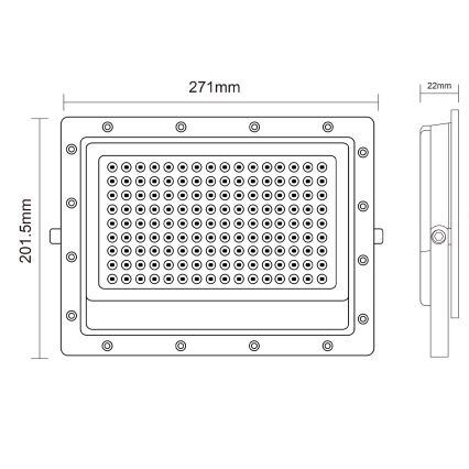 Proiector LED de exterior LED/150W/230V 5000K IP65 gri