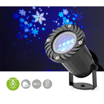 Proiector LED de fulgi de zăpadă de Crăciun pentru exterior 5W/230V IP44