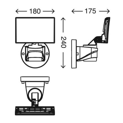 Proiector LED de perete de exterior LED/16W/230V IP44 Telefunken 304504TF
