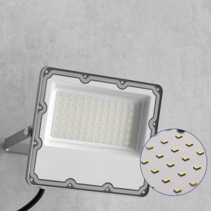 Proiector LED exterior 100 W, 230 V, 4500 K, IP65, gri