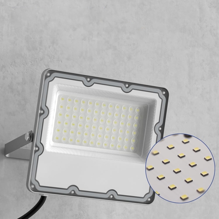 Proiector LED exterior 100 W, 230 V, 4500 K, IP65, gri