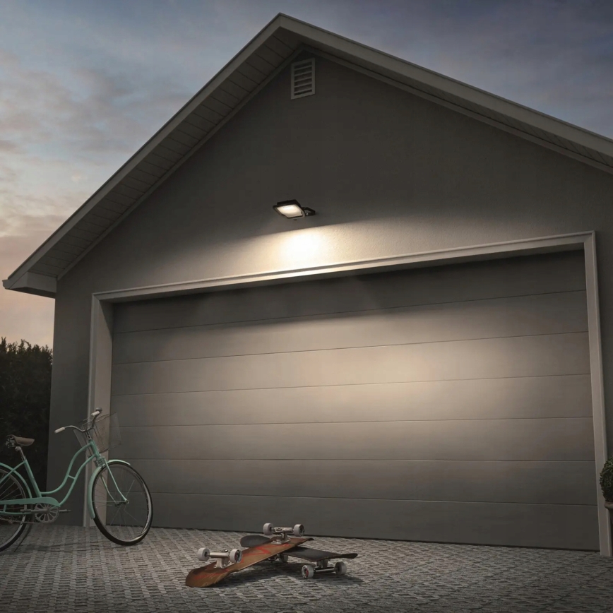 Proiector LED exterior cu senzor de mișcare și crepuscular, 50W/230V, 4500K, IP65, negru