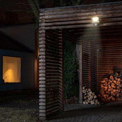 Proiector LED exterior 100W/230V 4500K IP65 cu senzor de mișcare și crepuscular, negru